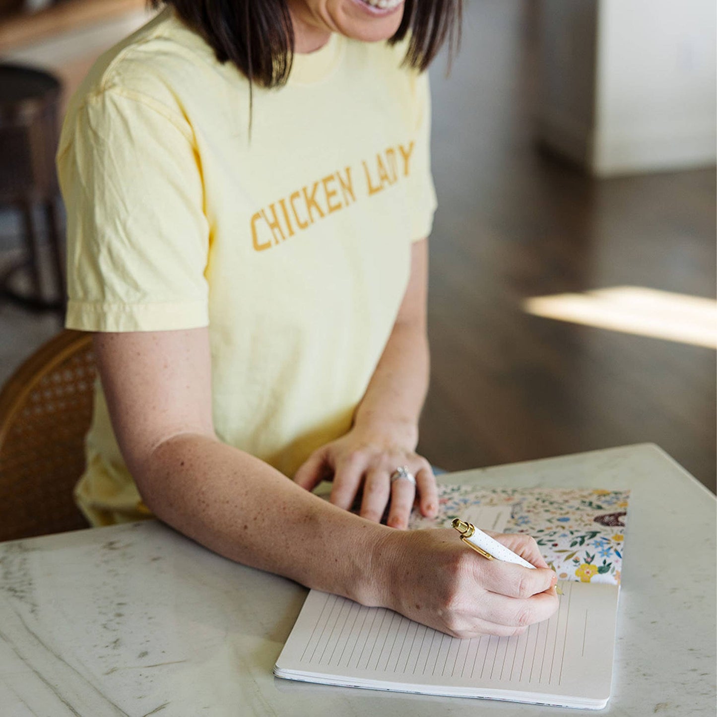 Chickens & Flowers Stitched Notebook