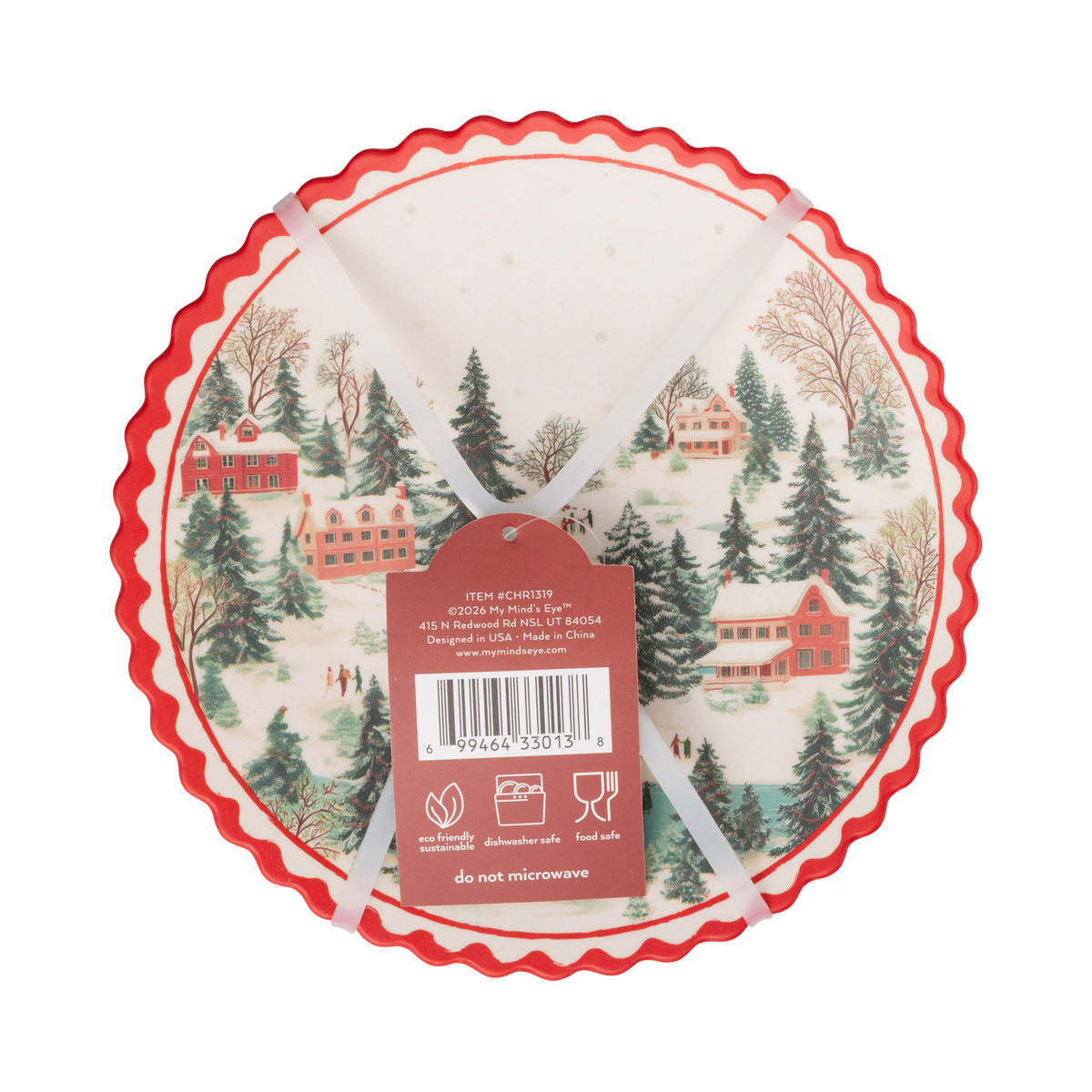 Christmas Scene Bamboo Plate Set