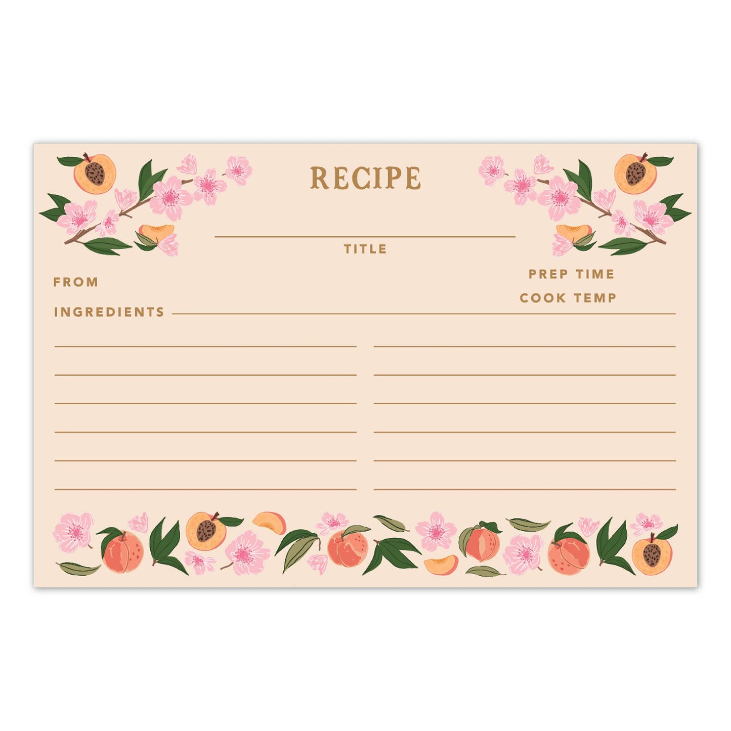 Peach Blossom Tin Recipe Box
