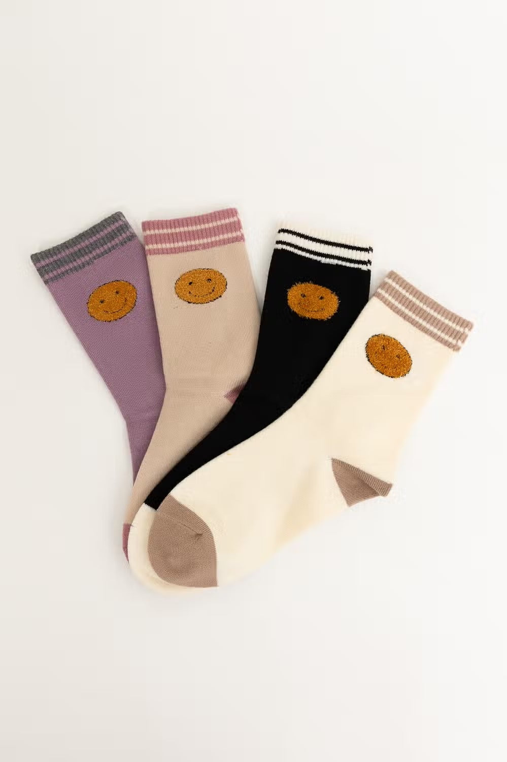 Smiley Face Embroidered Socks